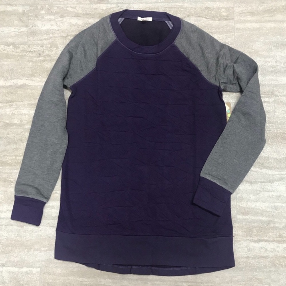 NWT Pink Lotus Quilted Pullover Sweater Plum